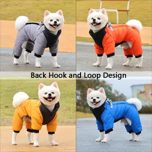 Winter Warm Thicken Pet Dog Jacket Waterproof Dog Clothes for Small Medium Dogs Puppy Coat with Back Hook and Loop Design