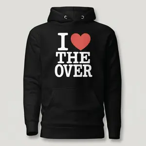 I Love The Over Men's Classic Casual Graphic Long-Sleeve Hoodie - Streetwear Sports Sweatshirt, Menswear Tops for Daily Wear