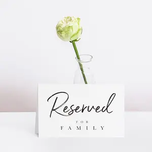 20 PCS Reserved Signs Tented Table Place Cards for Wedding Reception Engagement Party Rehearsal Dinner Anniversary Party or Any Events (6” x 4”)