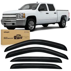 Nilight Tape-On Automotive Side Window Visors, 4PCS Classic Side Window Deflectors for Chevy Silverado 1500 Crew Cab 2007-2013, Vent Wind Deflectors, Car Accessories, Accessories for Car