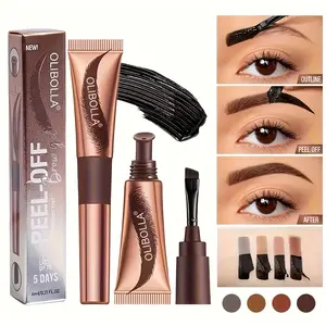 Sjopa 4 Semi-permanent Tattoo Eyebrow Gel Dyes - Waterproof, Long-lasting, Easy to Demolding And Form Formulas, Including Brushes for Flawless Eyebrows - All Light Berg Types And Light Berg Tones