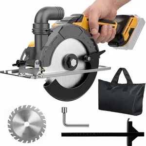 6 Inch Brushless Circular Saw Compatible with Dewalt 20V Battery(NO Battery) with Tool Bag,Guide Ruler,6" Blade,2" Cutting Depth,0-45°Bevel for Wood,PVC and Plastics