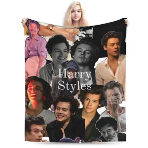 Harrys Styles Blanket Fleece Spring/Autumn  Multi-function Lightweight Thin Throw Blanket for Bed Outdoor Quilt