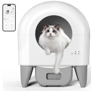 95L Automatic Self-Cleaning Cat Litter Box - App-Controlled, Safety Sensors, Removable Washable Liner, Includes 2 Garbage Bag Rolls for Pet Lovers, Automatic Litter Box, Self-Cleaning Litter Boxes