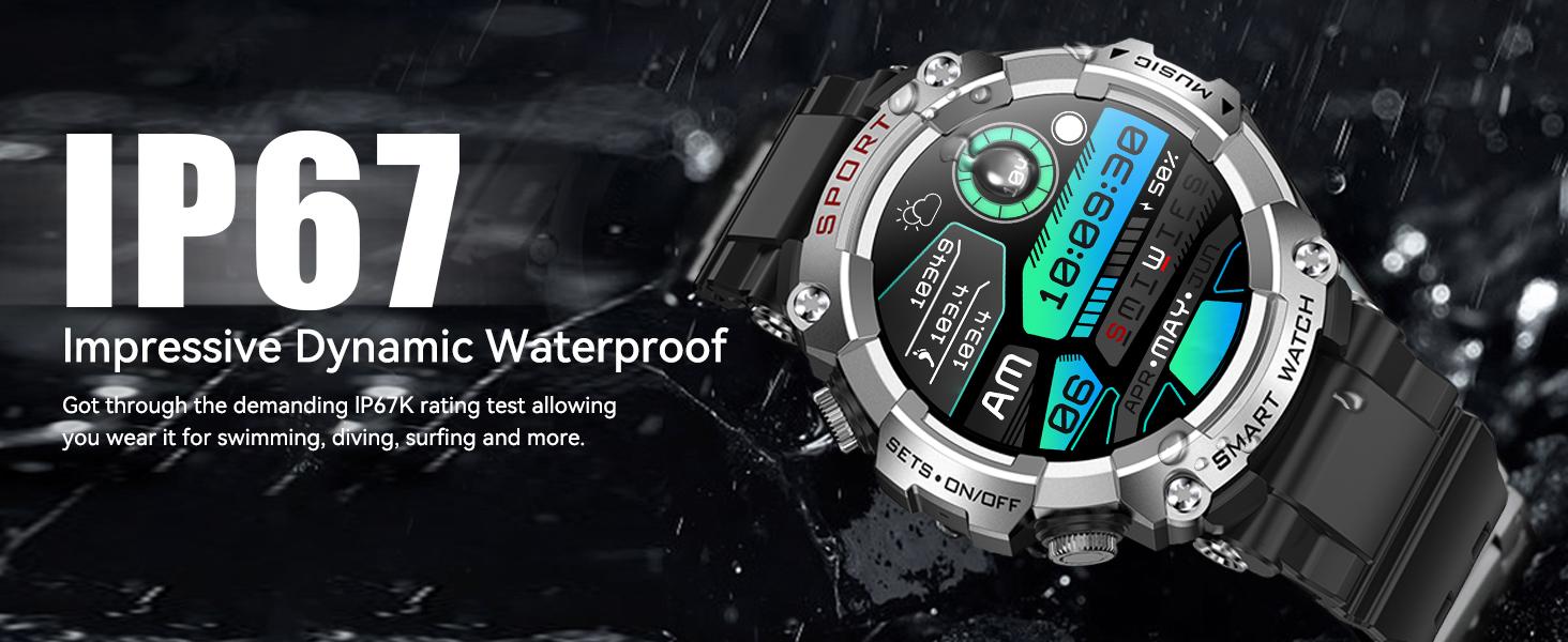 2 in 1 Smart Watch with Built-in Wireless Earbuds, Wireless Calling, 1.52" IPS HD Screen, 400mAh Long Battery, IP67 Waterproof, Sports Activity Recorder with 100+ Sport Modes Compatible with Android iOS Gift for Men