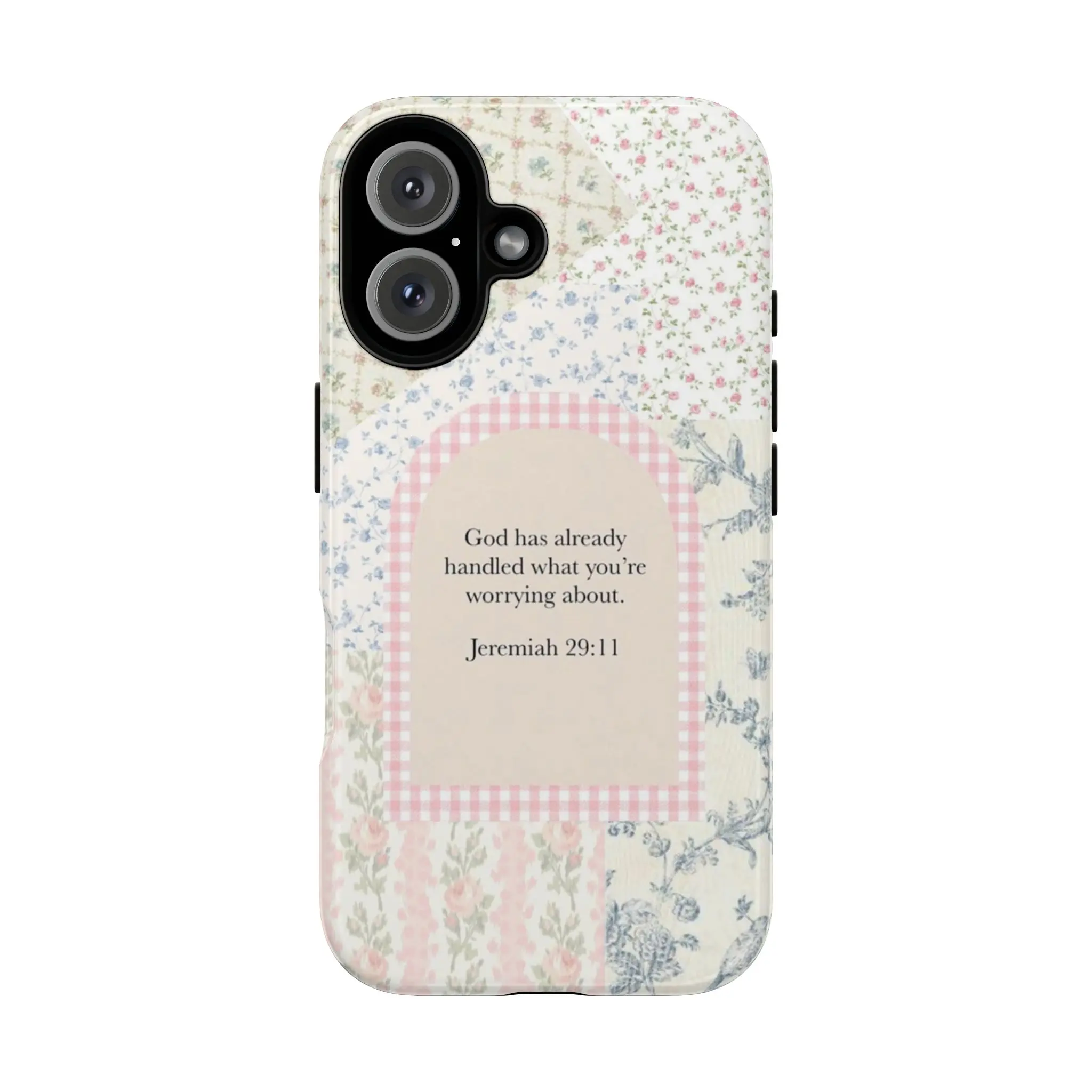 God has already handled what you're worrying about Phone Case, God Tough phone case,shock-absorbing, glossy 2-in-1 phone case, compatible with iPhone 17, 16, 15, 14, 13, 12, 11, X, Samsung, and other models. Makes a great holiday gift for friends