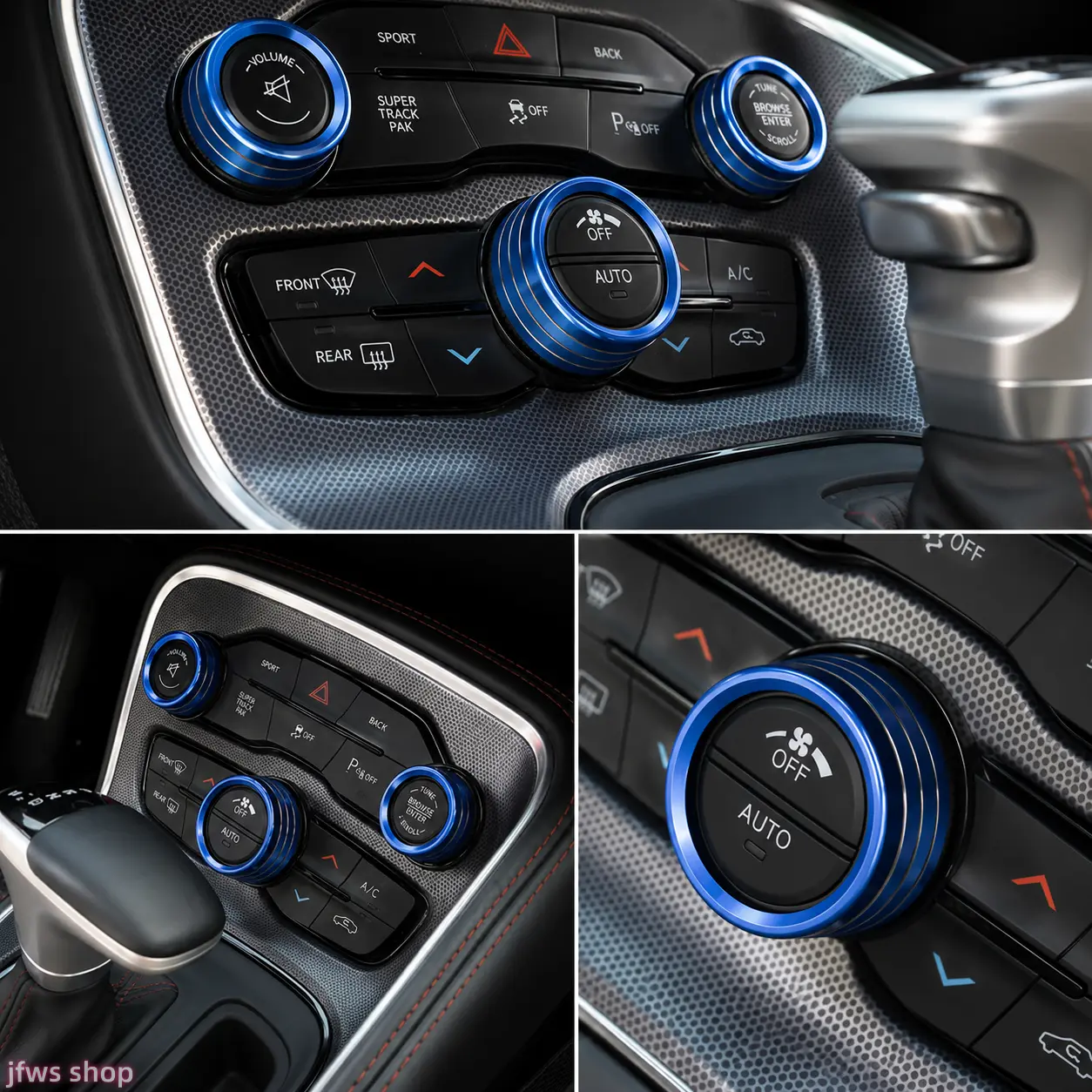 3 Pack New AC Control Knob Covers Trim Rings Compatible With Dodge Challenger Durango And Jeep Grand Cherokee 2015-2022 Aluminum Interior Decor Accessory For Father Day Gift Light Luxury Cute Cool US Design