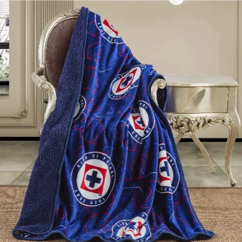Azul Sherpa Lined Throw Blanket new sherpa