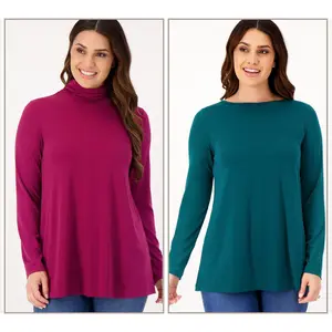 Susan Graver Modern Essentials Reg Liquid Knit Set of 2 Tunics