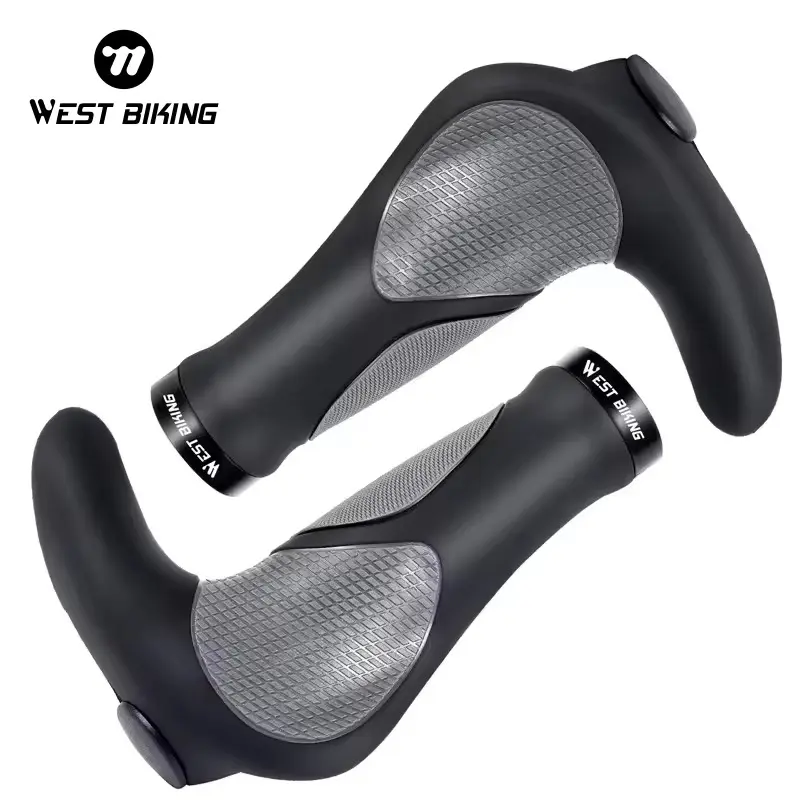 WEST BIKING Ergonomic Bicycle Grip Cycle Handlebar MTB Cycling Anti-slip Handle Bar End Bike Accessories, Bike Parts, Road Cycling Gear