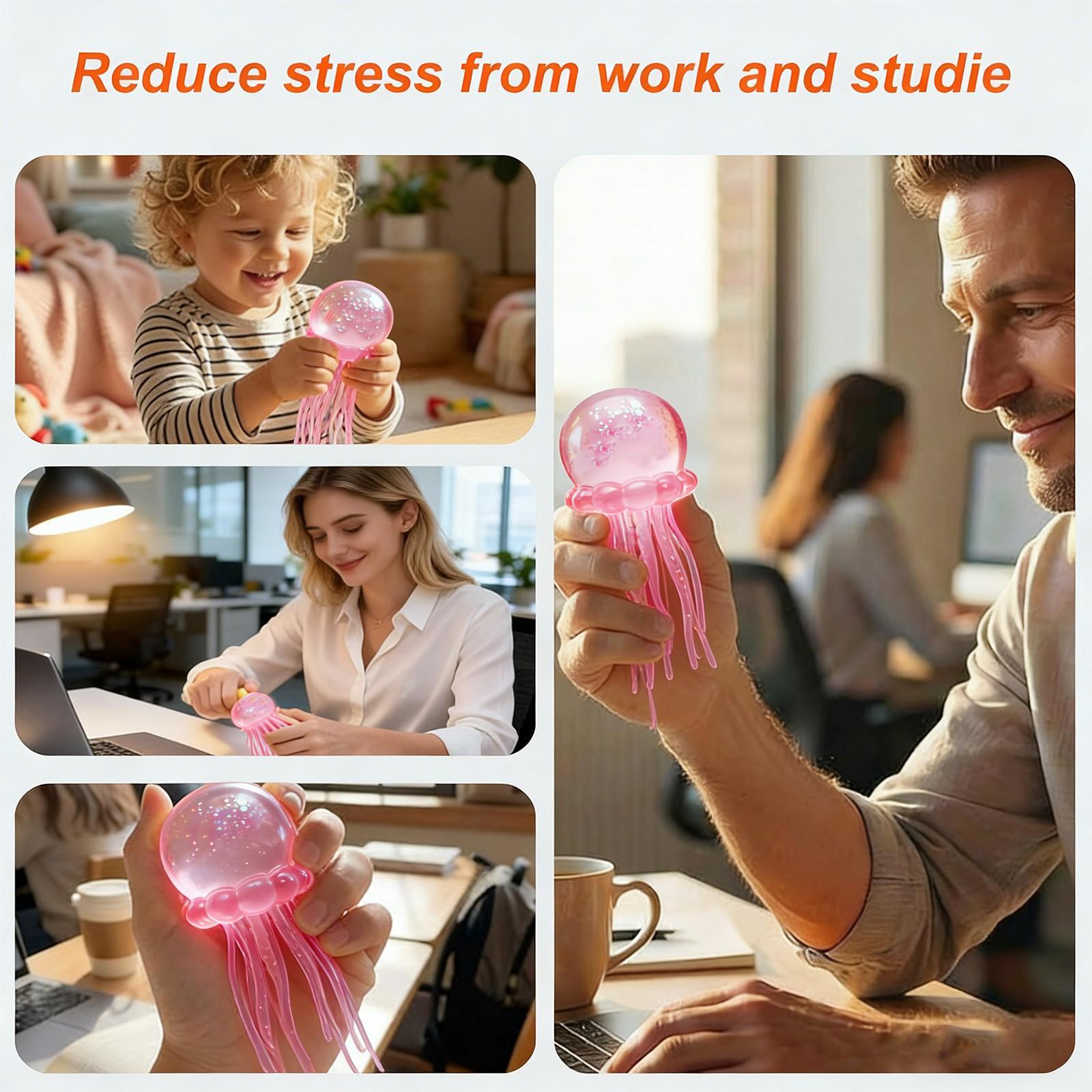 Easter Basket Stuffers for Kids, Jellyfish Slow Rebound Squishies Toys , Super Soft Sensory Fidget Pack, Anxiety Relief Stress Balls for Adults, Classroom Prizes, ADHD Autism Calming Toy