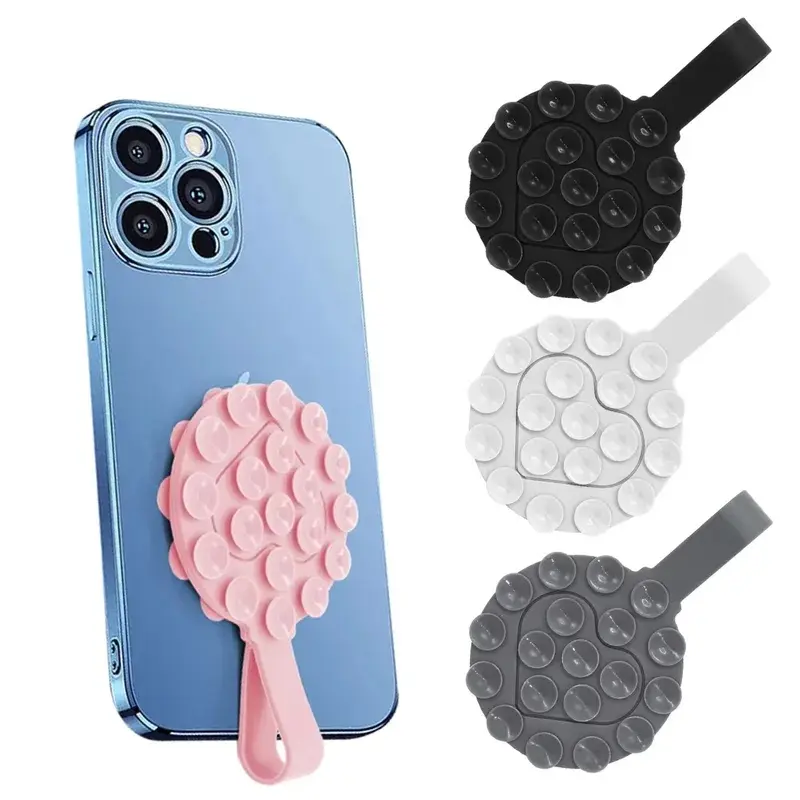 Portable Silicone Suction Cup Phone Holder Multifunctional Double-Sided Non-Slip Stand Suction Pad Phone Holder