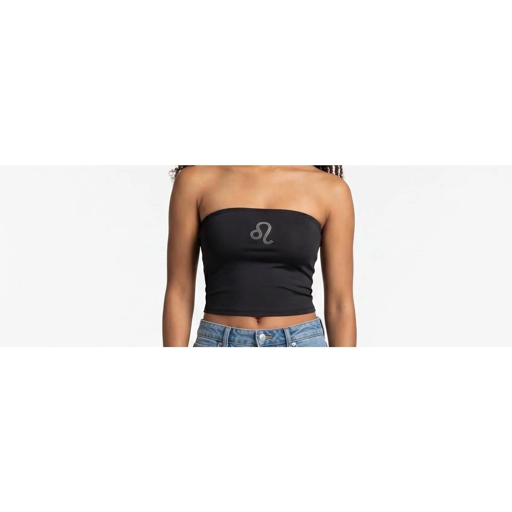 Leo Zodiac Astrology Symbol Rhinestone Tube Top