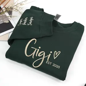Embroidered Custom Gigi Sweatshirt, Personalized Grandma Crewneck with Grandkids Names, Grandparents Gift for Women