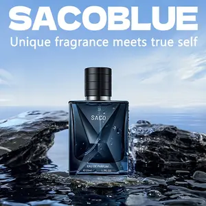 SACO Meizu Blue Men's Cologne Spray 1.7oz - Fresh Citrus & Floral Herbal Fragrance, Long-Lasting BPA-Free Perfume for Daily, Business, Party - Perfect Gift for Him, Lover, Father