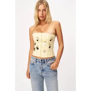 Embellished Satin Corset