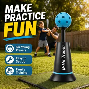 Baseball Batting Training Device, Batting Tee for Perfect Swings, Baseball Training for Hitting, Includes 1 Ball, Ideal for Practice