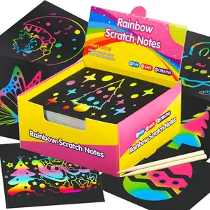 150 Sheets Rainbow Scratch Paper Mini Notes – Fun Crafts & Art Activity for Kids & Teens | Perfect for Stocking Stuffers, Easter Basket Fillers, Birthday Parties & Gifts | Ages 8-12