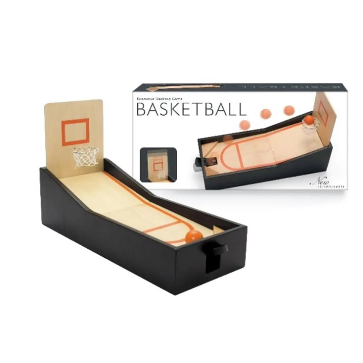 212 MAIN Vintage Tabletop Basketball Game for Sports Fans, Unisex Office Desk Gift, Intex-Designed, 13.78 x 4.33 x 6.3 in, 2.09 lbs, Wood, Desk Accessory, Ball Launcher, 3 Settings, Portable Gaming, Ball Return, Automatic Ball Return