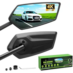 Mirror,  Adjustable Arm for Extended Reach,  Alloy Anti-shake  Rearview Mirrors, 360? Panoramic Rearview, Wide Angle Shatterproof & Foldable E- Mirror(a set)