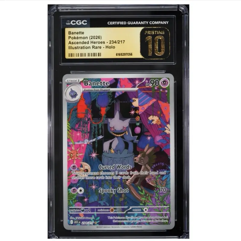 Pokemon Banette IR Holo Trading Card, 234/217 Ascended Heroes Set, 2026 English Version, CGC Pristine 10 Grade