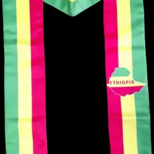 Ethiopia Flag 180*15CM Graduation Sash Stole Scarf Double Sided for Study Aboard International Class Of 2024