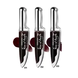 Bloody Glossy Lip Stain 3 Color Single Pack, Holiday Atmosphere Dark Gothic Makeup, Unique Individual Lip Gloss, Perfect for Festive Looks
