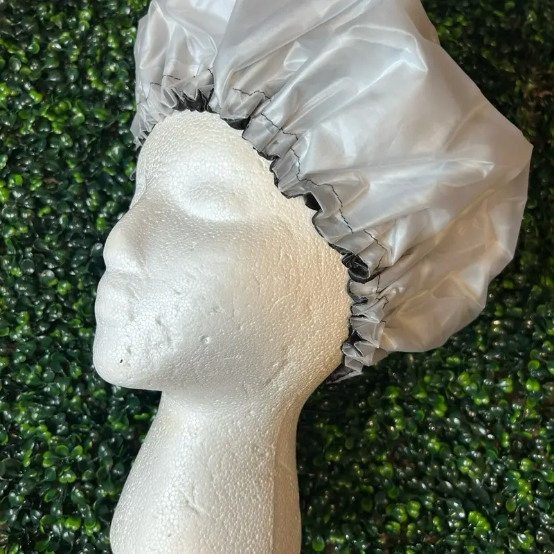 Satin-Lined Shower Cap for Hair Protection, Reusable Water-Resistant Bath Cap for Women, Men and Children