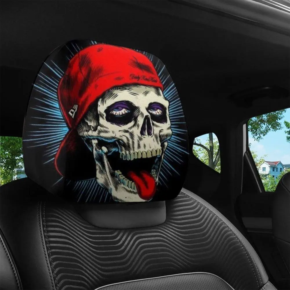 2-Piece Car Headrest Cover Halloween Set– Universal Fit, Ideal for Long Trips, Durable & Washable, Stylish Seat Protection for Sedans, Trucks, and SUVs