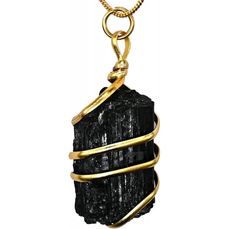 Authentic Raw Black Tourmaline Crystal Necklace for Women, Natural Healing Stone Pendant with 20 Inch Adjustable Size Chain, Spiritual Jewelry Gift, 1-1.5 Inches, Female, Hand Sorted, Mother In Law, Step Mom, Pendant Size 1-1.5 Inches, International Marke