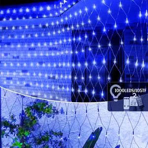 9.8*6.5FT Christmas Mesh Net Light,360 LED Net Light with 8 Modes&Remote,Connectable Net String Christmas Lights  Ornaments Decor Decoration halloween party decoracion  led