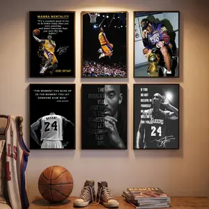 Kobe Bryant Poster Canvas Print Wall Decor, Lakers No. 8, Motivational Quote Wall Decor Poster, Basketball Player Sports Decor For Home, Office, Gym, Dorm, Bedroom