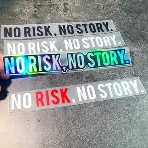 1PC NO RISK, NO STORY Car Stickers, Vibrant Appearance, Waterproof Vinyl Decals for Car Windows, Motorcycle Helmets, Universal Vehicle Decoration, Suitable for use as Christmas and Halloween Gifts