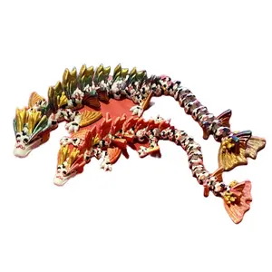 Articulated Koi Dragons | 3D printed plastic large and small articulated koi dragon fidget toy Decor Gift Multicolor