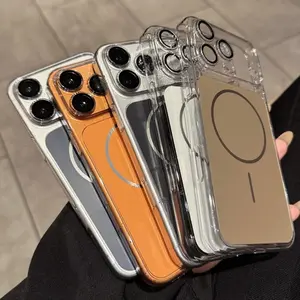 Original Clear Hard Ultra Thin For Magsafe Case to for Apple iPhone 17 16 15 14 13 Pro Max Magnetic Camera Protection Cover