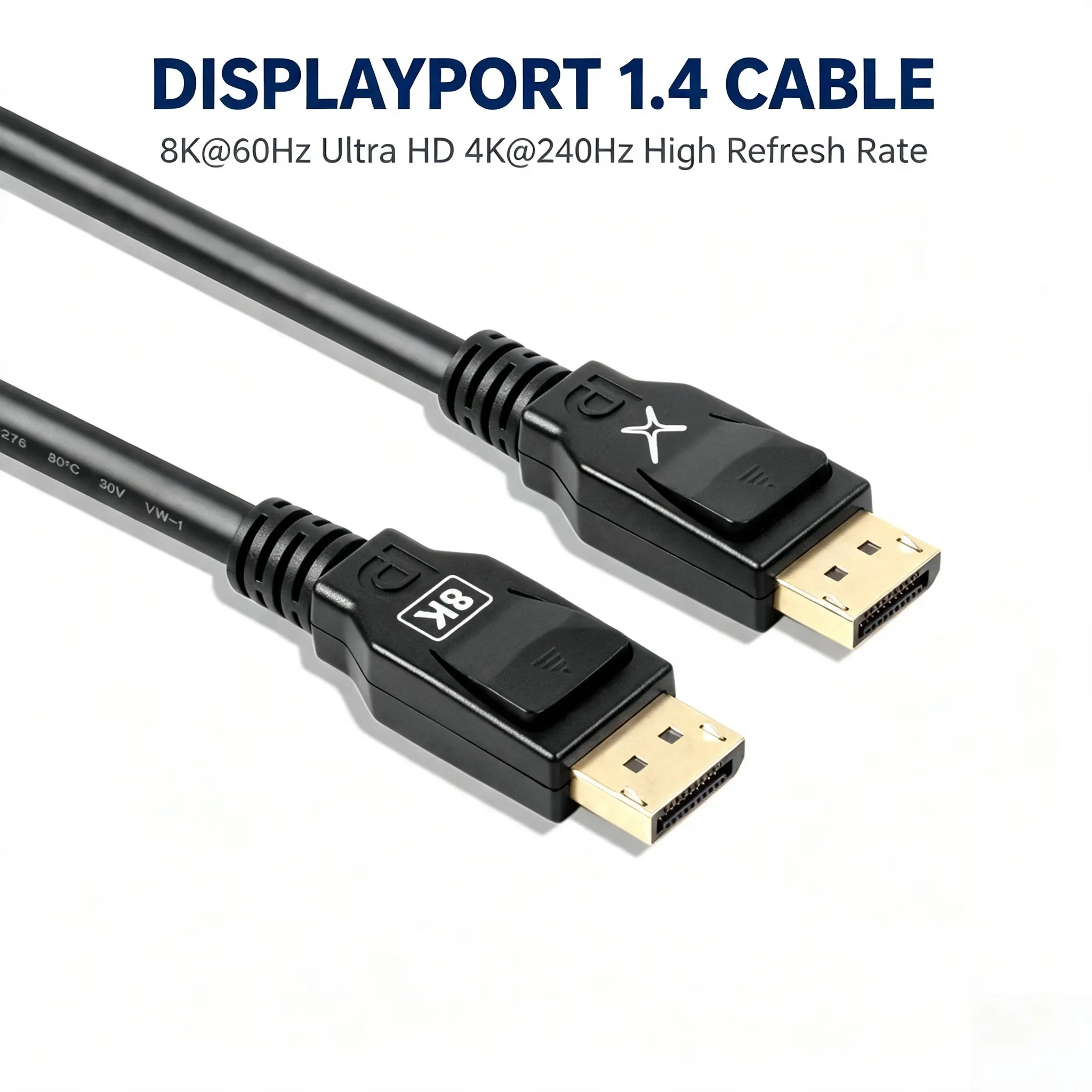 Xtrempro DisplayPort 1.4 Cable 8K@60Hz 4K@240Hz UHD DP to DP Cord, DSC & HDR Support, Gold-Plated Cable for Gaming Monitor PC Laptop TV
