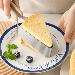 Stainless Steel Cake Server Tongs - Kitchen Dessert Serving Tool with Smooth Edge for Easy Slicing and Lifting