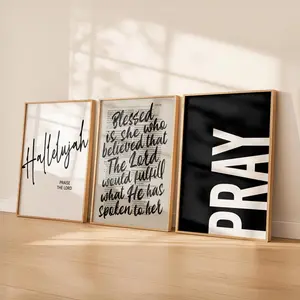 Christian Prayer Room Art, Set of 3, Bible Verse Prints (Digital Download)