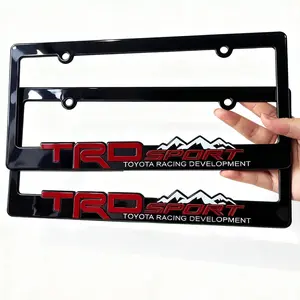 2PCS Universal Black License Plate Frames, Off-Road Style Durable ABS Plastic Frames, Brand New Car Exterior Replacement Accessories