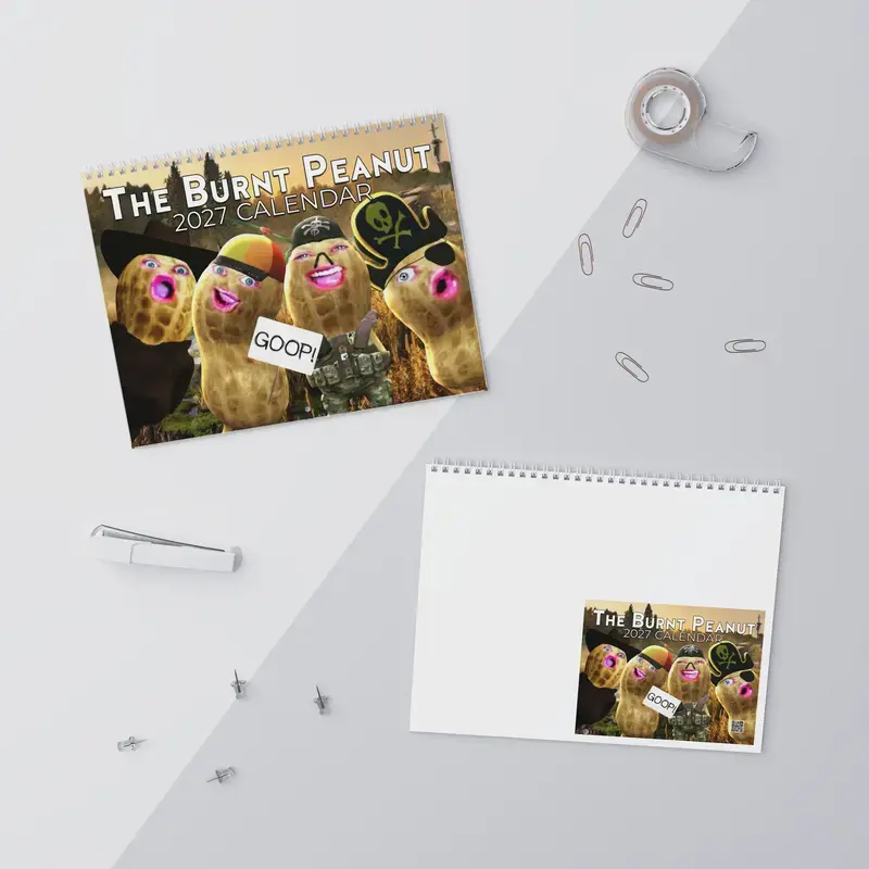 The Burnt Peanut 2027 Calendar, The Burnt Peanut Wall Calendar, Bungulator Desktop Calendar, The Burnt Peanut Merch, Funny Meme Calendar