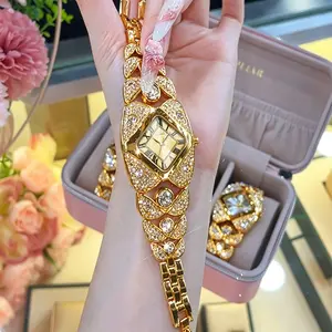 Luxury Full Diamond Bangle Bracelet Watch Women's Fashion Stainless Steel Quartz Wristwatch 30M Waterproof Elegant Stylish Unique Gift for Wife Bling Jewelry