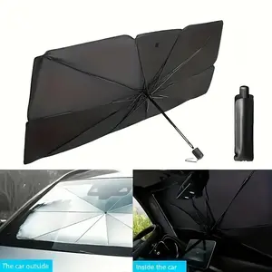 [UV Protection Sunshade] UPF50+ Compact Roll-Up Sunshade for Front Window | Heat Insulation and UV Protection, Easy-to-Use Auto Interior Accessory