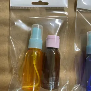Tin 2 One Oz Bottles with Sprayer & Flip Cap - Available in Multiple Colors - Canister 12 sets