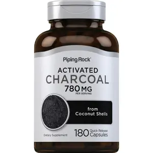 Piping Rock Activated Charcoal Pills | 780 mg | 180 Capsules | from Coconut Shells | Non-GMO, Gluten Free Supplement