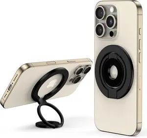 3-fold and two-sides Magnetic Phone finger ring holder,3 fold phone grip for magsafe 360° Rotation Adjustable & Compatible with iPhone  17 16 15 14 13 12 Pro Max MagSafe Accessories Android,phone stand with Magnetic ring