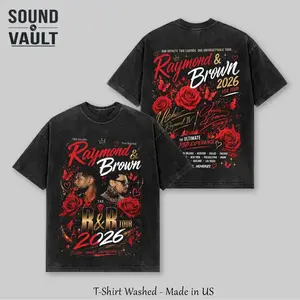 Raymond & Brown T Shirt Two Sided R&B Tour 2026 Bootleg Graphic Tee Raymond and Brown Concert Merch Oversized Heavyweight T-Shirt Vintage 90s Rap Tee Hip Hop Music Shirt Trendy Y2K Graphic Tee Aesthetic Streetwear Merch Gift for Men Women