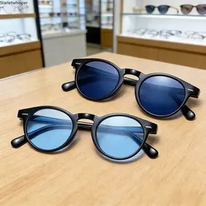 2-Pack Vintage Round Frame Sunglasses for Men & Women, UV400 Protection Retro Shades, Lightweight & Durable Eyewear Ideal for Outdoor, Beach & Daily Streetwear