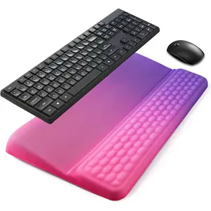 Wrist Rest with Keyboard Stand,  Keyboard Riser Holder with Memory  Wrist Support Pad, Desk Cushion Easy Typing for  Office Laptop  Gaming, Red- Gradient