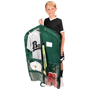 40" Costume Garment Bag - Forest Green Organizer with Window, Hangable Accessory for Dance, Cheer, Sports, and more!