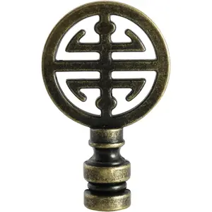 Antique Brass Oriental Lamp Shade Finial Happiness Symbol Decorative Lamp Top for Lampshade Top Decoration